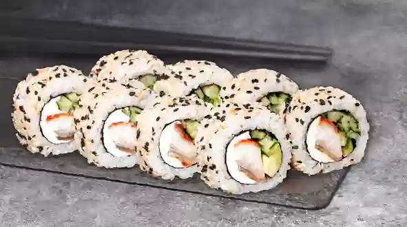 Страва Філадельфія з вугрем в кунжуті меню We Sushi Філадельфія з вугрем в кунжуті меню We Sushi