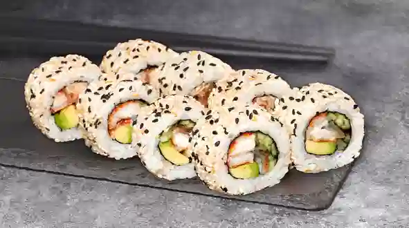 Страва Каліфорнія з вугрем в кунжуті меню We Sushi Каліфорнія з вугрем в кунжуті меню We Sushi