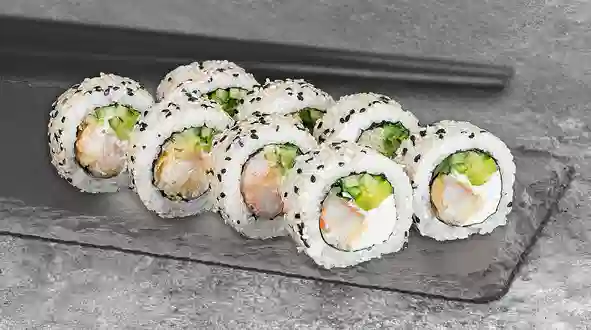 Страва Філадельфія з креветкою в кунжуті меню We Sushi Філадельфія з креветкою в кунжуті меню We Sushi