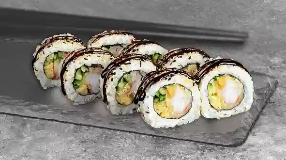 Страва Каліфорнія з креветкою в кунжуті меню We Sushi Каліфорнія з креветкою в кунжуті меню We Sushi
