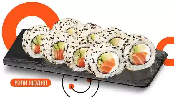 Блюдо Филадельфия с лососем в кунжуте меню We Sushi Филадельфия с лососем в кунжуте меню We Sushi