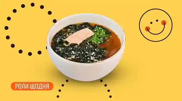 Блюдо Мисо суп с лососем меню We Sushi Мисо суп с лососем меню We Sushi